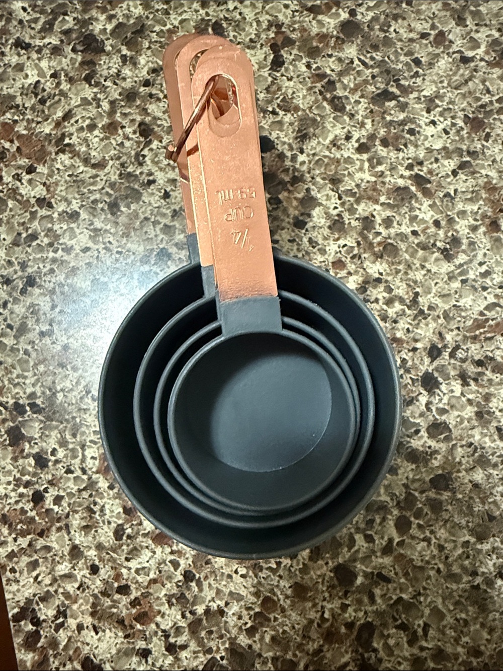Copper Handle Grey Nesting Measuring Cups - Home Accents